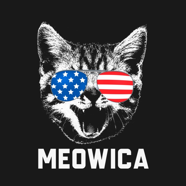 Meowica Cat American Flag 4th Of July by Rumsa