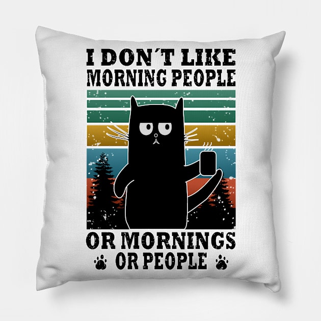 I don´t like morning people or morning or people cat lover Pillow by Tesign2020