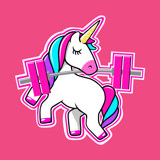 Barbell Unicorn, gym girl, fitness girl by TimAddisonArt