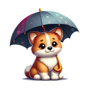 The Puppy With An Umbrella T-Shirt