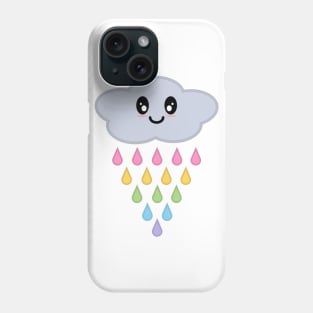 Kawaii Cute Raining Rainbow Rain Clouds Phone Case