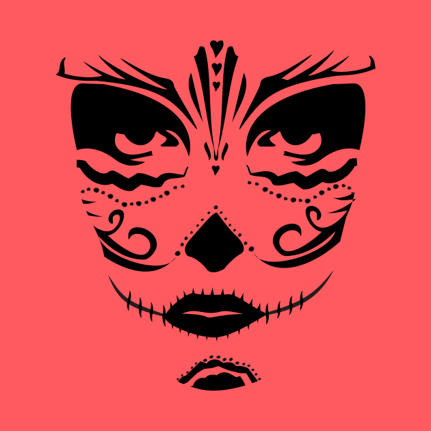 Sugar Skull Woman Face by BlackPawCanvas