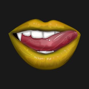 Vampire Lips - Yellow T-Shirt