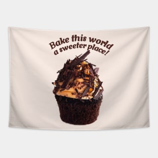 Chocolate Cupcake with Caramel Frosting and Chocolate Shaves Tapestry