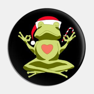 Santa Christmas Holiday Frog Meditating Pin