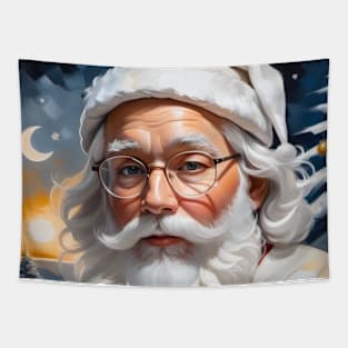 Christmas Wall Art White Santa Claus Tapestry