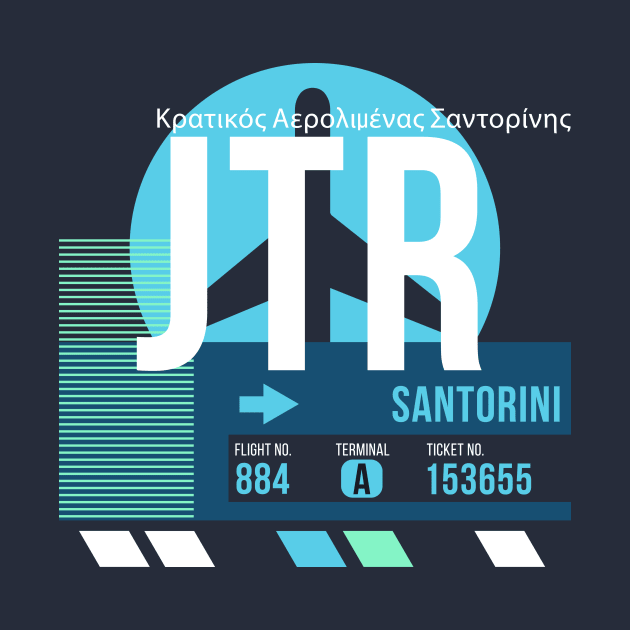 Santorini (JTR) Airport // Sunset Baggage Tag by Now Boarding