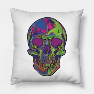 Oil Slick Skull Pillow