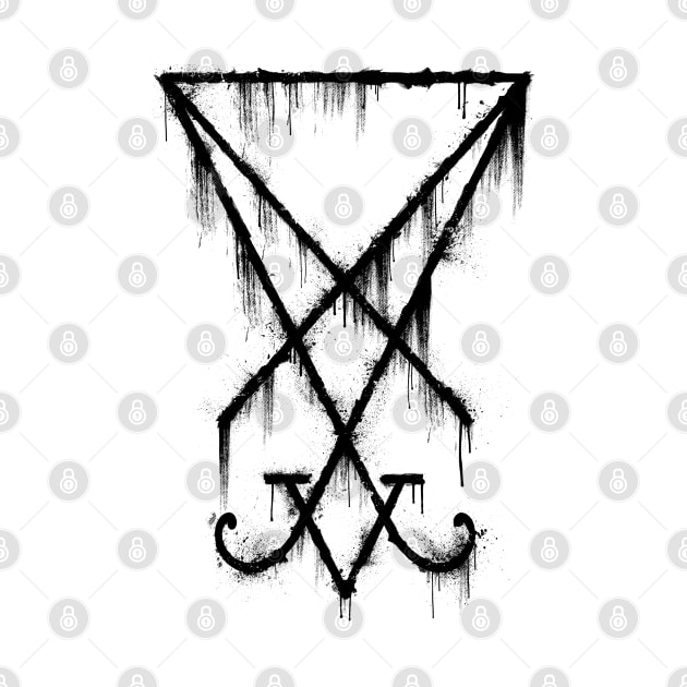 Lucifer Sigil - The Devil's Symbol Black Grunge by GAz
