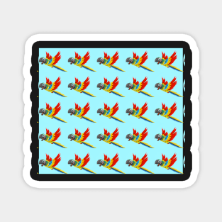 Parrot on Blue Background Cute Bird Animal Social Distancing FaceMask Magnet