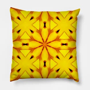 Bright Yellow Expressionist Art Yellow Rose Pattern 5 Pillow