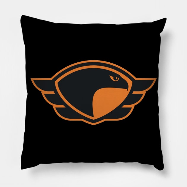 Furious Falcons | Hockey Team Logo | Black Falcon Pillow by FantasySportsSpot