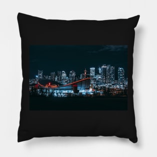 Calgary,Alberta Skyline at Night Pillow