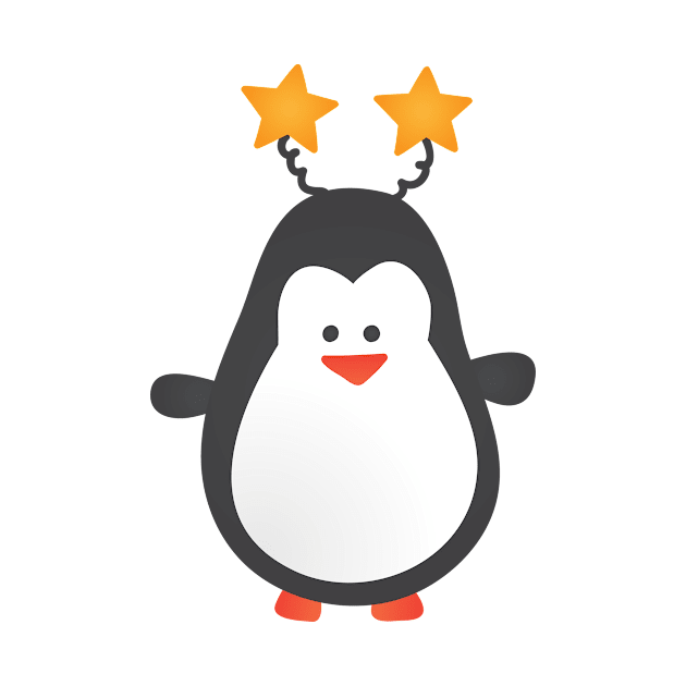 Cute Penguin with Star Headband by bluerockproducts