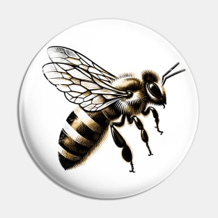 Bee Kind to Bees: Honeybee Art T-shirt Pin