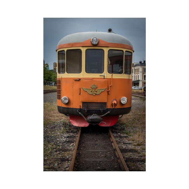 Swedish veteran/old narrow-gauge diesel railcar in Västervik by connyM-Sweden