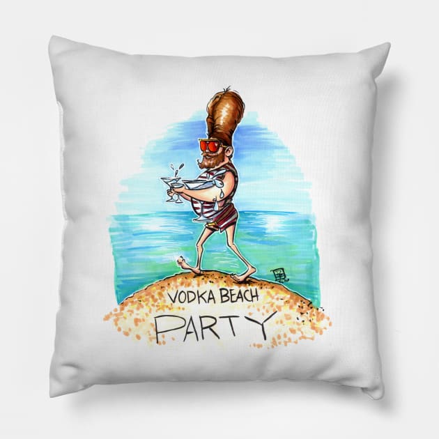 Vodka Beach Party Pillow by obillwon