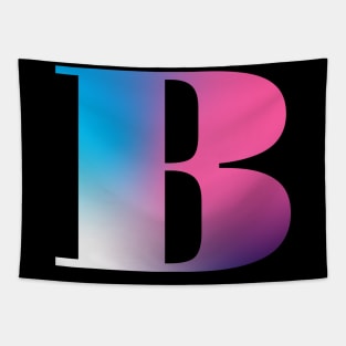 Capital Letter B Monogram Gradient Pink Blue White Tapestry