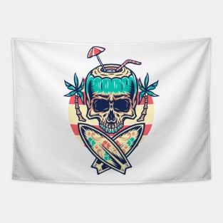 Summer skull coconut Tapestry