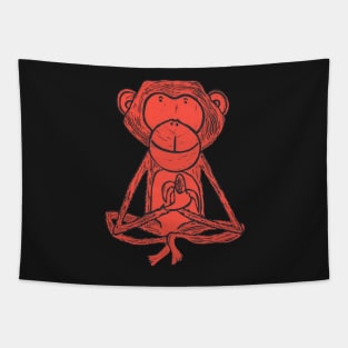 Monkey, Cheeky Monkey, dark orange Tapestry