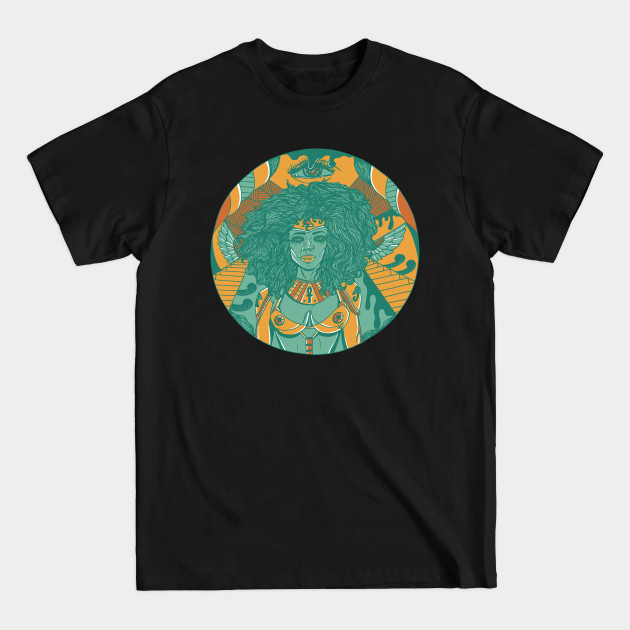 Disover Mountain Green Kemet Warrior - Afro Hair - T-Shirt