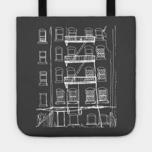 Brooklyn Alley (white ink) Tote
