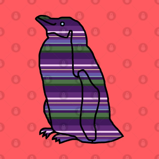 Lavender Stripes Penguin by ellenhenryart