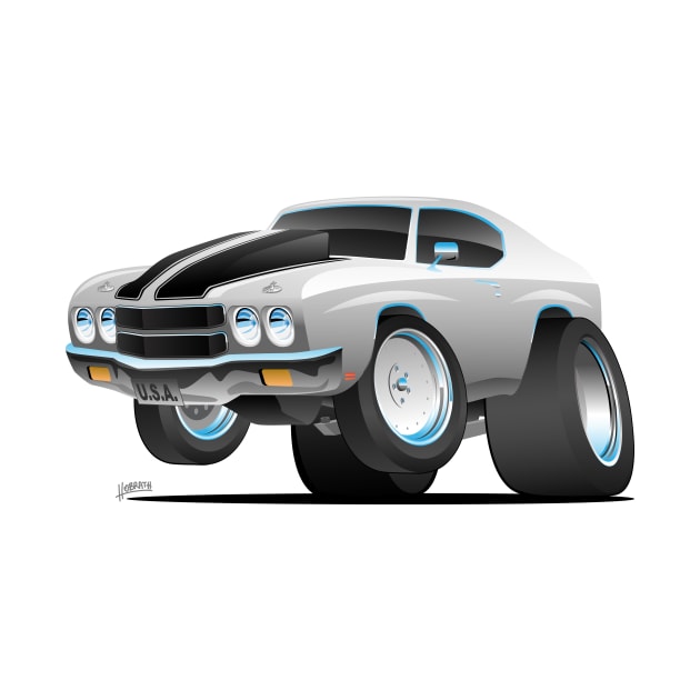 Classic 70's American Muscle Car Cartoon by hobrath