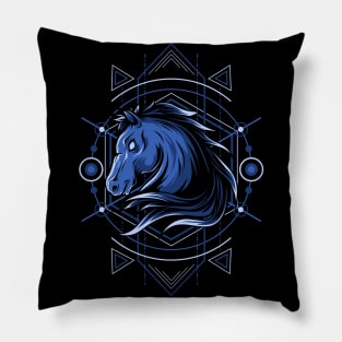 Horse Head Geometry Pillow