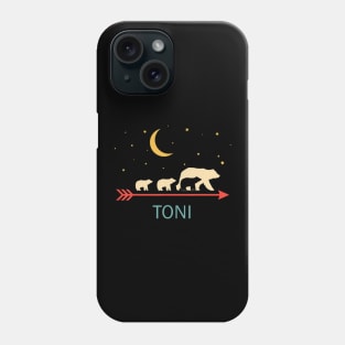 Toni Name Gift Personalized Mama Bear With 3 Cubs Phone Case