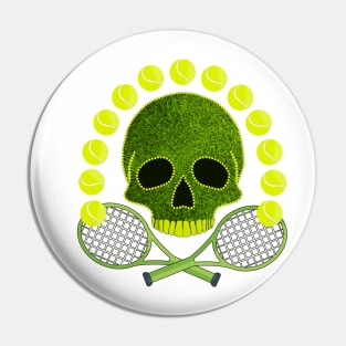 Tennis Sport Skull Pin