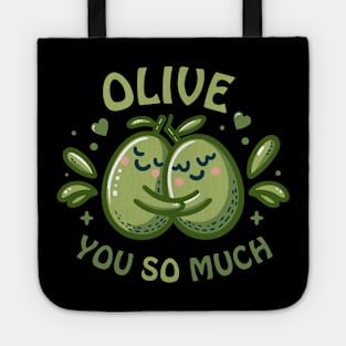 Olive You so Much | Cute Valentine's gift with Olive puns | Design for couples Tote