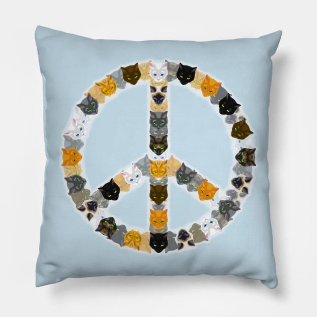 Peace through Cats Pillow by CCDesign