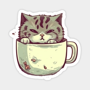 Kawaii Cat Lover, Cat inside Mug Magnet