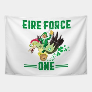 St Patrick's Day Leprechaun Military Airman for Pilots And Veterans Tapestry