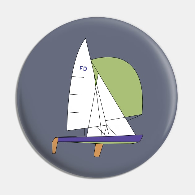 Flying Dutchman Sailboat Pin by CHBB