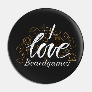 I Love Board Games - Board Game Inspired Graphic - Tabletop Gaming  - BGG Pin