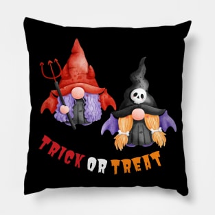 Trick or Treat Halloween! Cute Gnomes Halloween Witches Spooky Season Autumn Vibes Halloween Thanksgiving and Fall Color Lovers Pillow