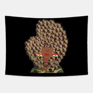 Natural Hair for Black Women Queen Curly 3 Tapestry