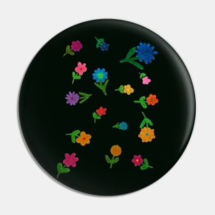 More Hand Drawn Flowers (dark background) Pin