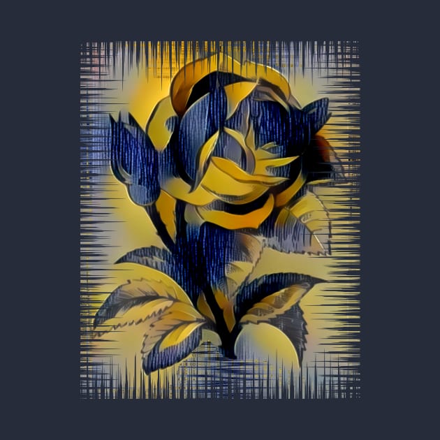 Yellow Denim Rose by ArtlyStudio