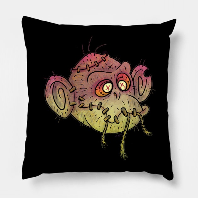 Zombie Monkie Pillow by chrisraimoart