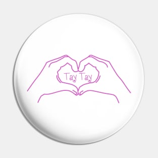 Tay Tay Heart Hands Drawing Pin