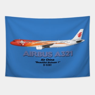 Airbus A321 - Air China "Beautiful Sichuan 1" Tapestry