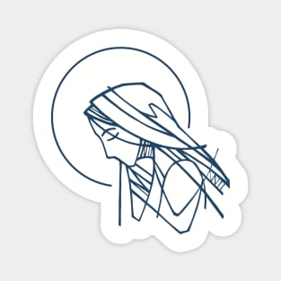 Virgin Mary portrait illustration Magnet