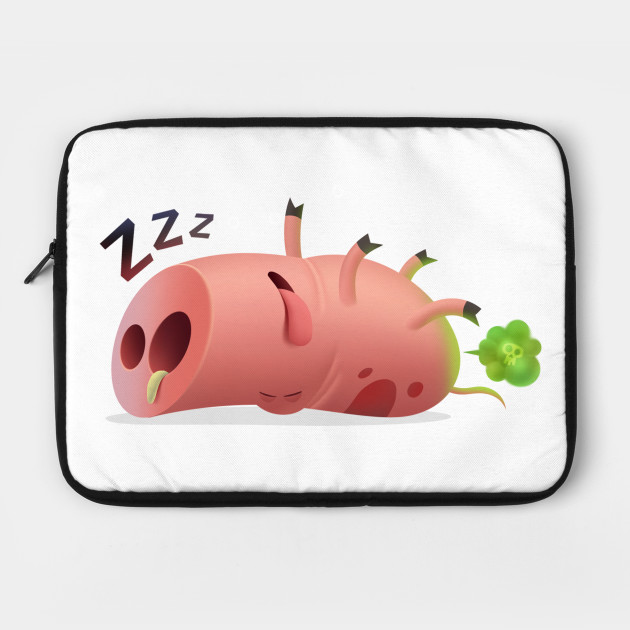 Sleeping Pig Pig Laptop Case Teepublic