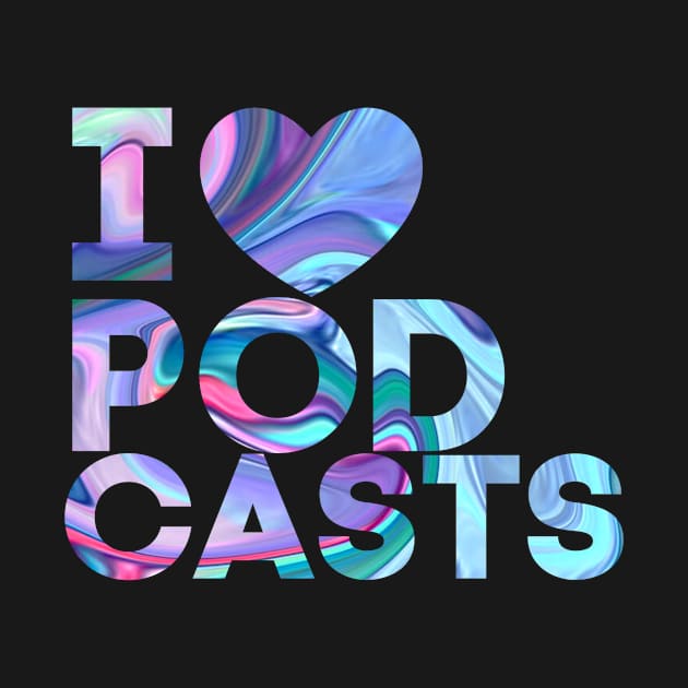 I Heart Podcasts Purple Marble by TalkingFishPodcasts