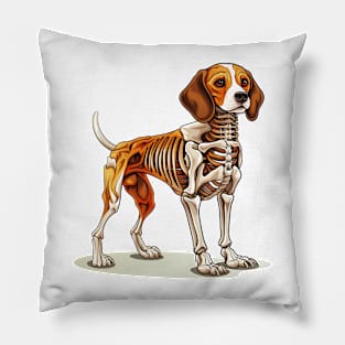 Skeleton Beagle Dog Pillow