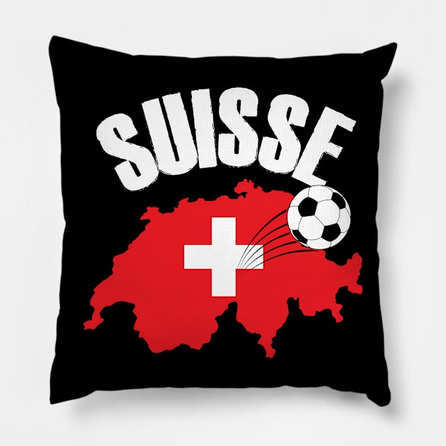 Suisse Schweiz Switzerland Map Flag Pillow by TheInkElephant