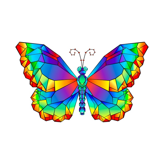 Rainbow Polygonal Butterfly by Blackmoon9
